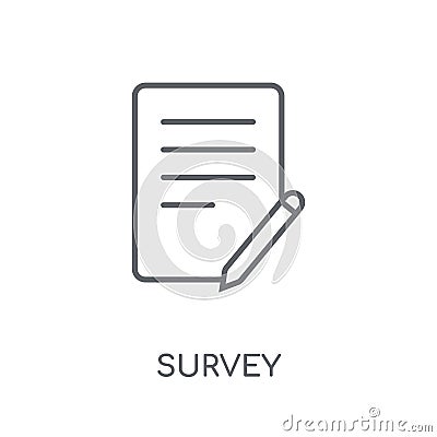 Survey linear icon. Modern outline Survey logo concept on white Vector Illustration