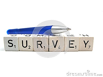 Survey and pen Stock Photo