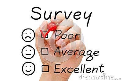 Survey Poor Evaluation Stock Photo