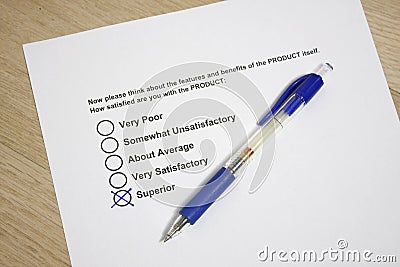 Survey product quality Stock Photo