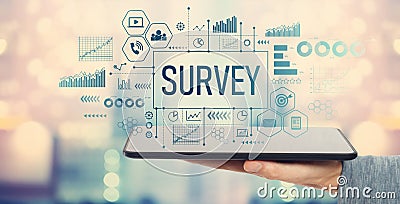 Survey with tablet computer Stock Photo