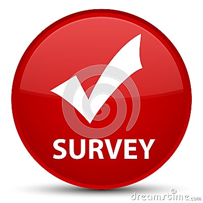 Survey (validate icon) special red round button Cartoon Illustration