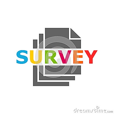 Survey vector icon. Survey clipboard. Simple Survey document Vector Illustration