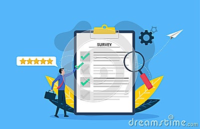 Survey vector illustration. Feedback from customers or opinion form concept Vector Illustration
