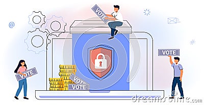 Survey vote online Election and voting Citizens choice duty in referendum Vector Illustration