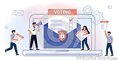 Survey vote online Election and voting Citizens choice duty in referendum Vector Illustration