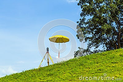 Surveying the area by geodesy Stock Photo