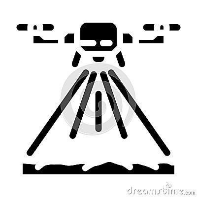 surveying drone glyph icon vector illustration Vector Illustration