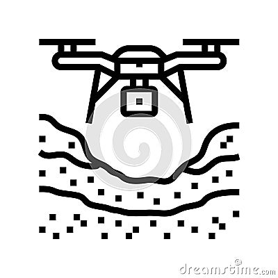 surveying drone line icon vector illustration Vector Illustration