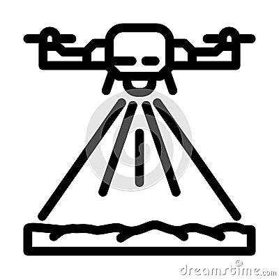 surveying drone line icon vector illustration Vector Illustration