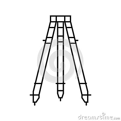 surveyors tripod civil engineer line icon vector illustration Cartoon Illustration