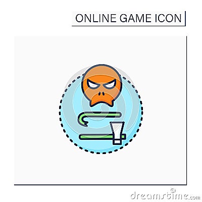 Survival horror games color icon Vector Illustration