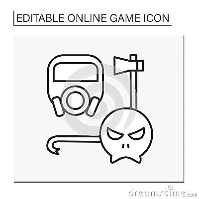 Survival horror games line icon Vector Illustration