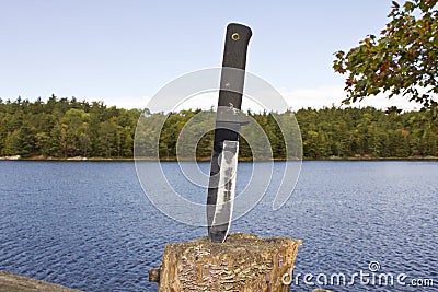 Survival knife Stock Photo