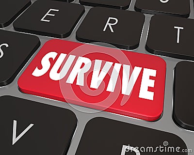 Survive Key Computer Keyboard Win Endure How to Advice Stock Photo