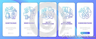 Surviving aviation accident blue gradient onboarding mobile app screen Vector Illustration