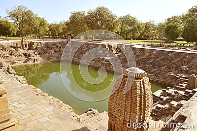 Surya kund, Sun temple, Modehra. Heritage site of Gujarat Stock Photo