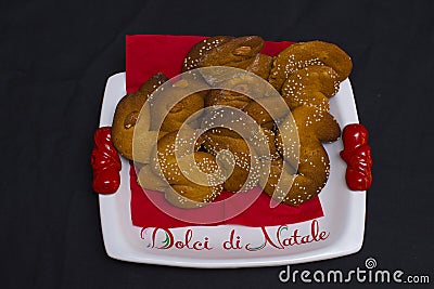 Susamielli. Sweet traditionale Christnas Italian Stock Photo