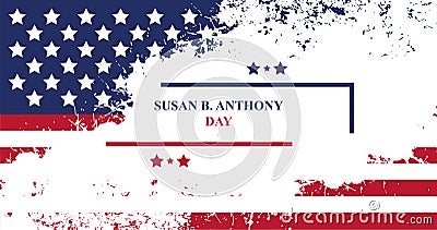 Susan b. anthony day background Vector Illustration