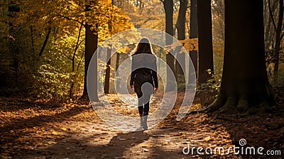 Susan's Autumn Forest Walk: A Romantic Dutch Landscape Stock Photo