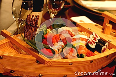 Sushi Boat Stock Photo