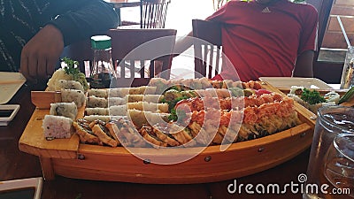 Sushi boat Editorial Stock Photo