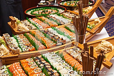 Sushi boat Stock Photo