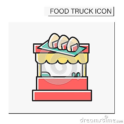 Sushi cafe color icon Vector Illustration