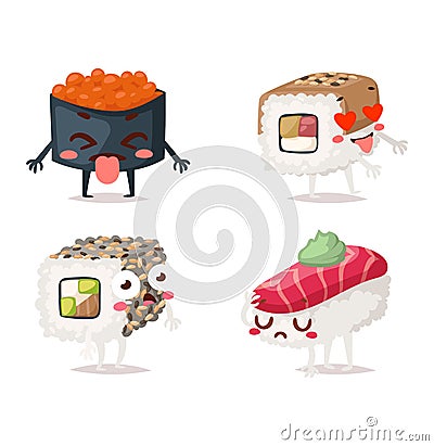 Sushi character vector Vector Illustration