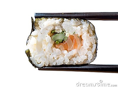 Sushi on a chopstick Stock Photo