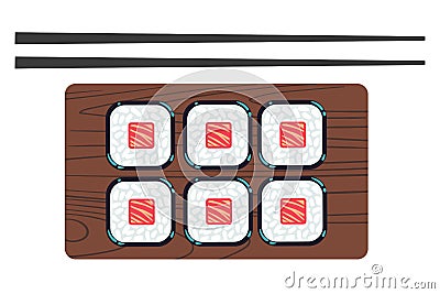 Sushi and chopsticks vector illustration Vector Illustration
