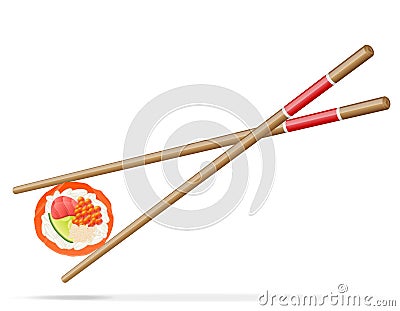 Sushi and chopsticks vector illustration Vector Illustration