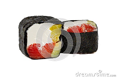 Sushi closeup isolated on white background Stock Photo