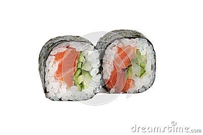 Sushi closeup isolated on white background Stock Photo
