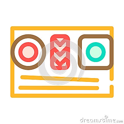 Sushi dish color icon vector isolated illustration Vector Illustration