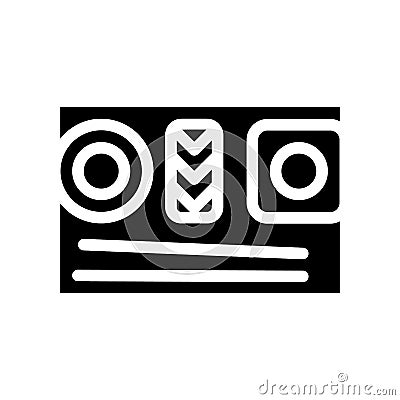 Sushi dish glyph icon vector isolated illustration Vector Illustration