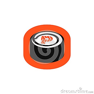 Sushi Logo Letter P food icon Vector Illustration