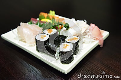 Sushi - Japanese seafood Stock Photo