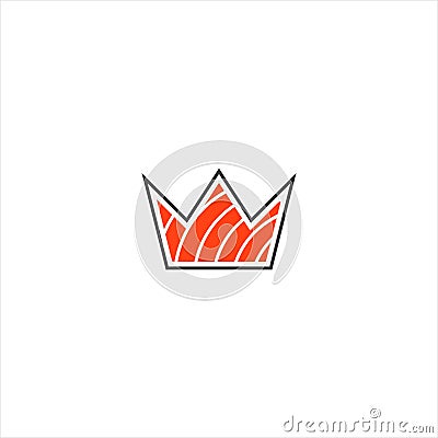 Sushi king, crown sushi. Vector logo icon template Vector Illustration