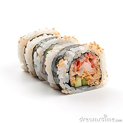 Sushi Philadelphia, Maki Roll with Salmon, Rice, Nori and Cheese, Traditional Japanese food Stock Photo