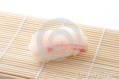 Sushi of red snapper isolated on white background Stock Photo