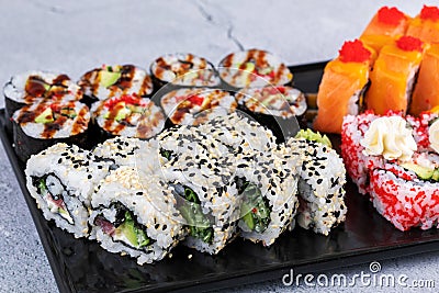 Sushi rice from a Japanese restaurant Stock Photo