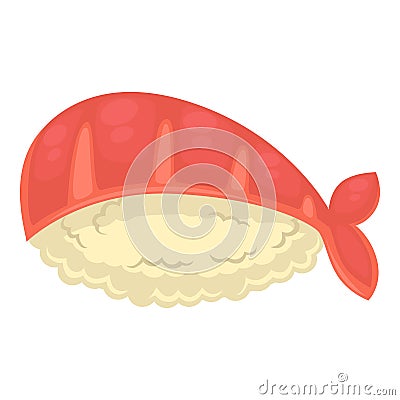 Sushi with rice and royal shrimp isolated illustration Vector Illustration