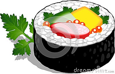 Sushi Roll Vector Illustration