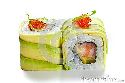 Sushi roll with avocado Stock Photo