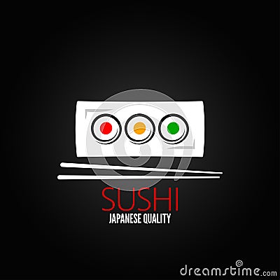 Sushi roll plate menu design background Vector Illustration