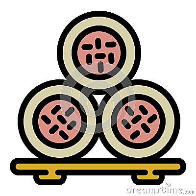 Sushi roll stand icon, outline style Vector Illustration