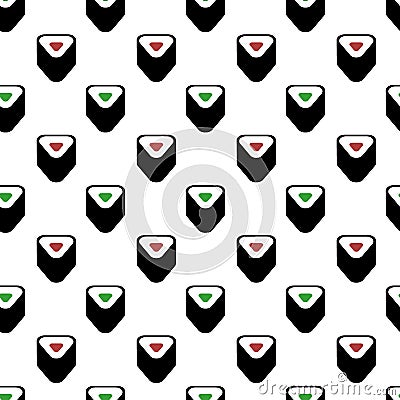 Sushi rolls triangular shape, vector seamless pattern Vector Illustration