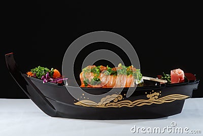 Sushi salmon Stock Photo