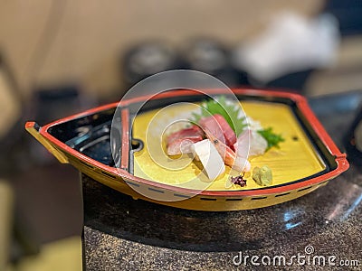 Sushi and sashimi boat Stock Photo